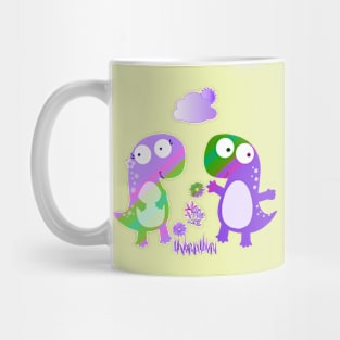 2 Cute Dinosaurs Mug